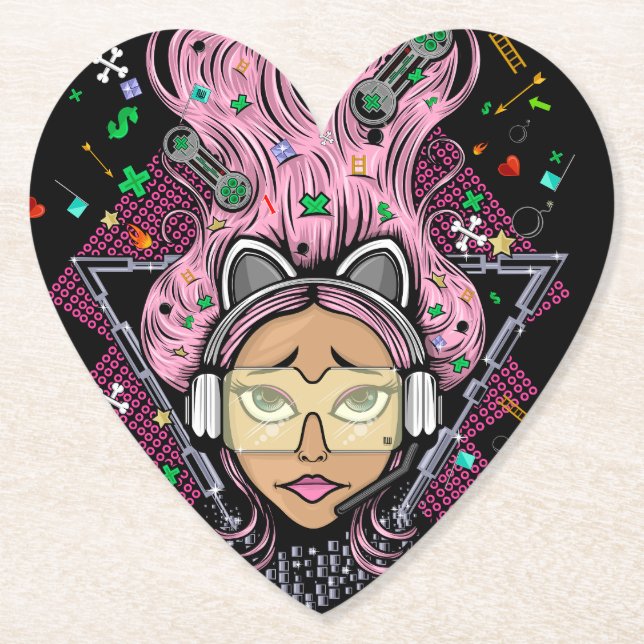 Gamer Girl Underlägg Papper (Framsida)