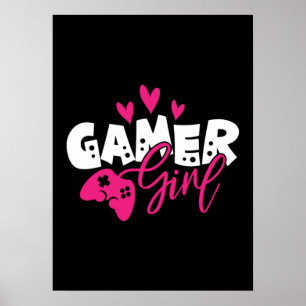 Gamer Girl - Video Gamer, spel, videospel, spel, s Poster