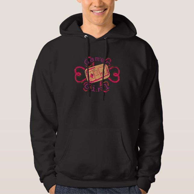 Gamer Girl Video Play Computer Games Hoodie (Framsida)