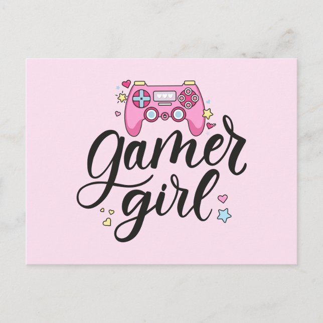 Gamer Girl Vykort (Framsida)