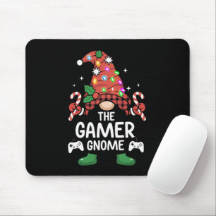 Gamer Gnome Buffalo-rutig Matchande Familj Julkläd Musmatta