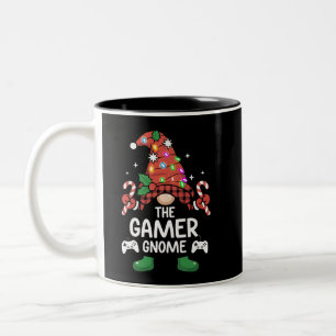 Gamer Gnome Buffalo-rutig Matchande Familj Julkläd Två-Tonad Mugg