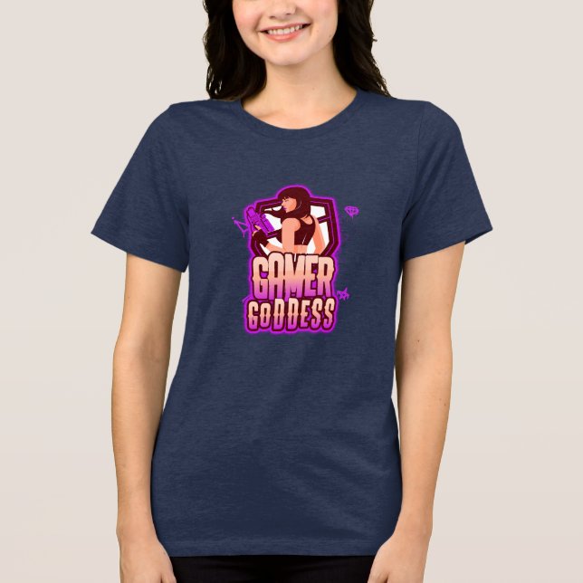 Gamer Goddess Women Gamers T Shirt (Framsida)