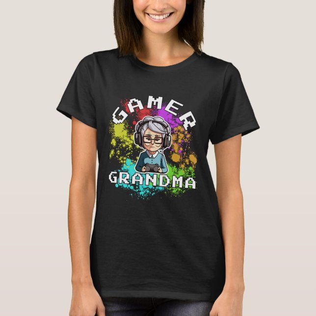 Gamer Grandma T-Shirt (Framsida)