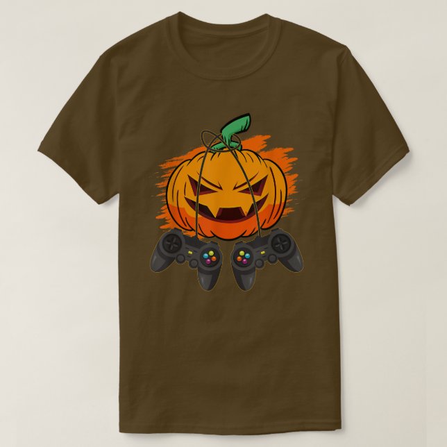 Gamer Halloween Jack o lantern Manar Kid Funny Sca T Shirt (Design framsida)