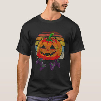 Gamer Halloween Retro Stil Pumpkin Jack o lantern T Shirt