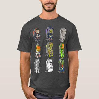 Gamer Halloween Skeleton Vampire Gaming Mummy Boys T Shirt