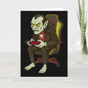 Gamer Halloween Vampire Scary Gaming Video Game Bo Kort