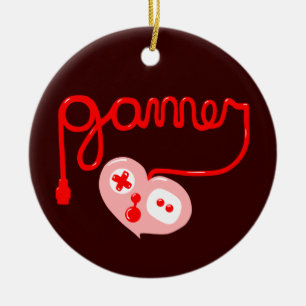 Gamer Heart Julgransprydnad Keramik