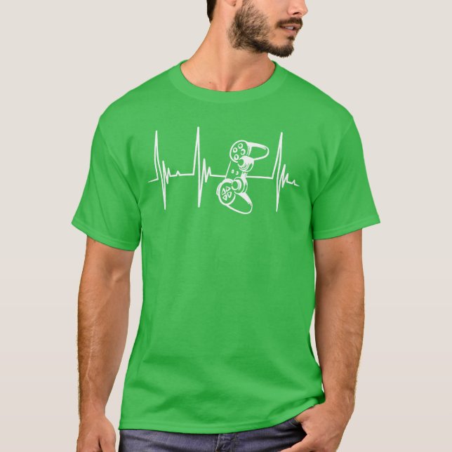 Gamer Heartbeat Controller För Nerd Multiplayer Ga T Shirt (Framsida)