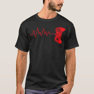 Gamer Heartbeat Video Games Gaming Pojkar Tonåring T Shirt
