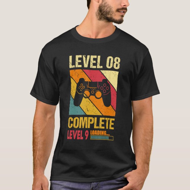 Gamer Husband Wife Married Level 8 Complete Level  T Shirt (Framsida)