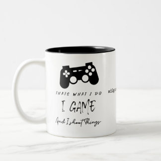 Gamer I Game & I Shoot Sak Funny Gift Två-Tonad Mugg
