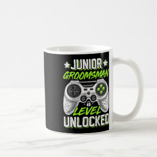 Gamer Junior Groomsman Nivå Upplåst Videospel Kaffemugg