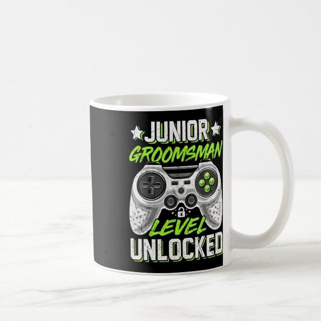 Gamer Junior Grovomsman Nivå Upplåst Videospel Kaffemugg (Höger)