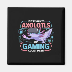 Gamer Kawaii Axolotl Anime Tema Roligt för alla Magnet