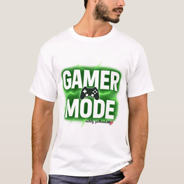 Gamer-läge Neongrön Design T Shirt (Framsida)