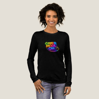 Gamer-läge på – Färgrik Neon-speltypografi wi T Shirt