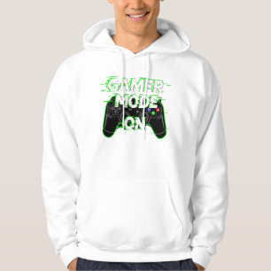 Gamer-läge PÅ – Neon Glitch Gaming T-shirt Design Hoodie