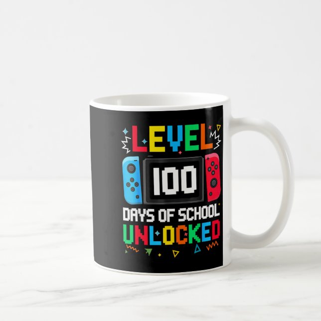 Gamer Level Unlocked 100 Days Of School Student Bo Kaffemugg (Höger)