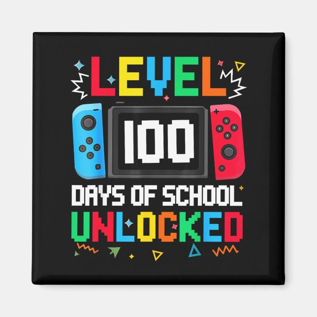 Gamer Level Unlocked 100 Days Of School Student Bo Magnet (Framsidan)