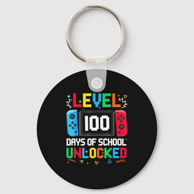 Gamer Level Unlocked 100 Days Of School Student Bo Nyckelring (Framsida)
