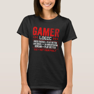 Gamer Logic Tryck lean skrik Spelande T Shirt