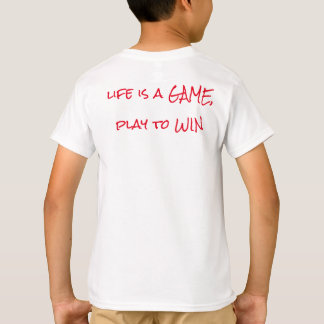 Gamer Logotyp "Livet är en GAME, spela med WIN." T Shirt