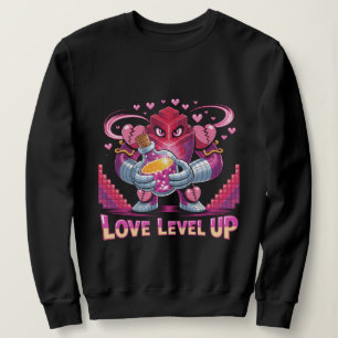 Gamer Love Retro Voxel Rosa Robot med Hjärtats Dry T Shirt