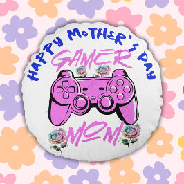 Gamer Mamma Lycklig Mors dag | Rund Kudde