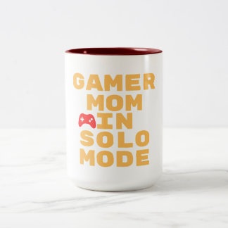 Gamer Mamma Solo Mode Gaming Design Två-Tonad Mugg