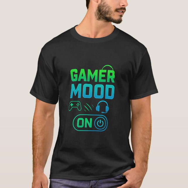 Gamer Måne på T Shirt (Framsida)