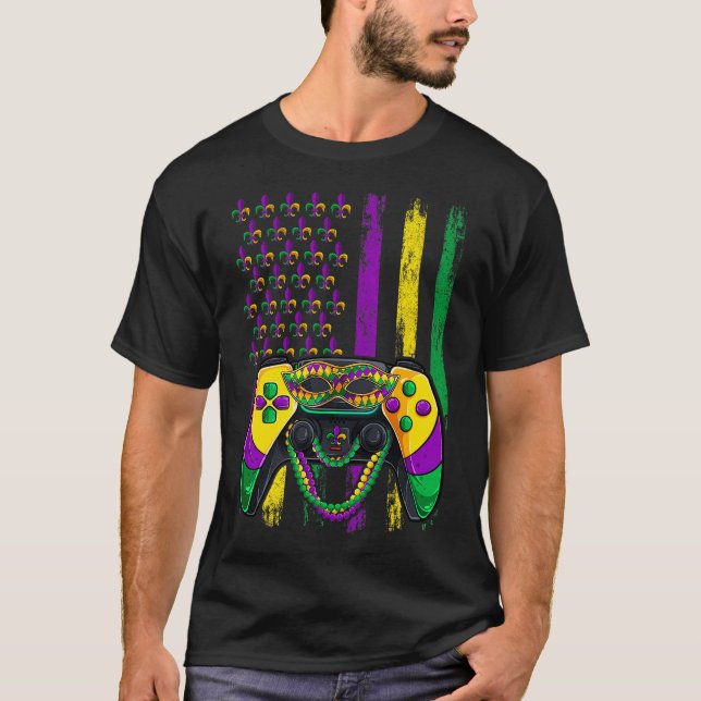 Gamer Mardi Gras Beads Shirt T (Framsida)