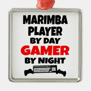 Gamer Marimba Player Julgransprydnad Metall