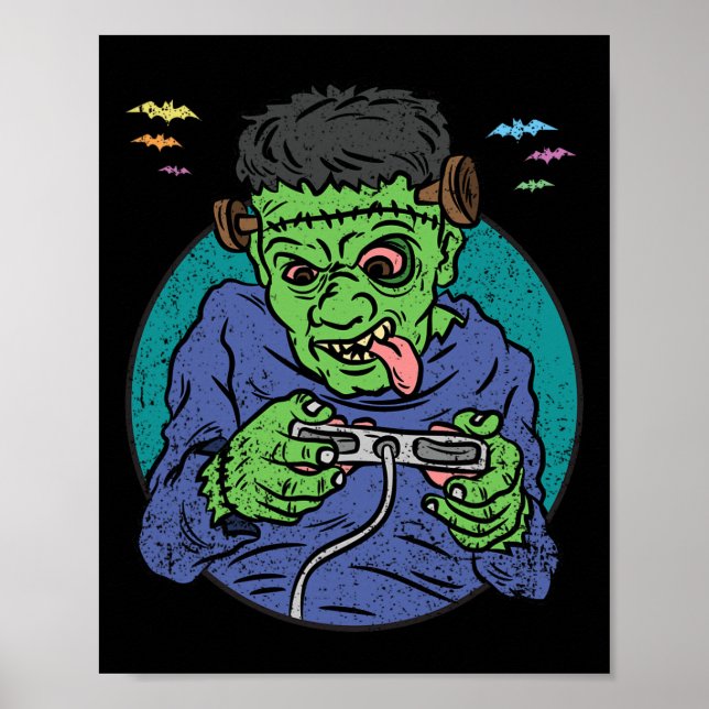 Gamer Monster Halloween-kostym Gaming Video-spel  Poster (Framsidan)