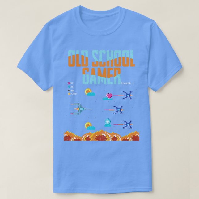 Gamer Old school Gamer T Shirt (Design framsida)