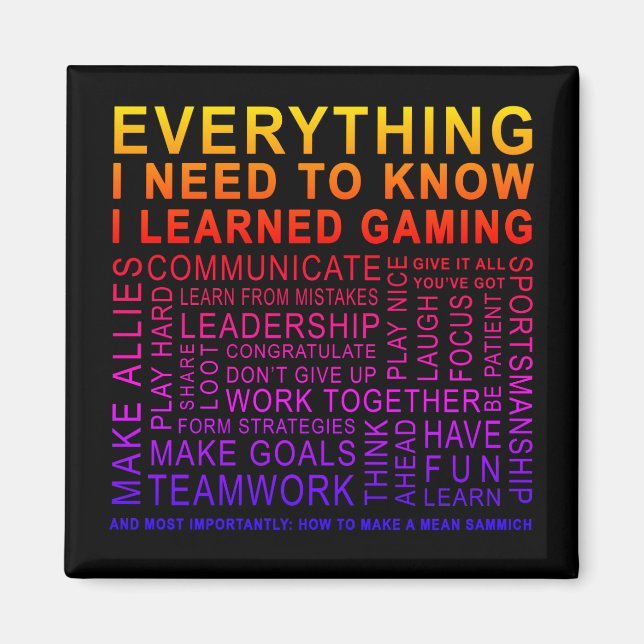 Gamer Ord Cloud Wisdom Magnet (Framsidan)