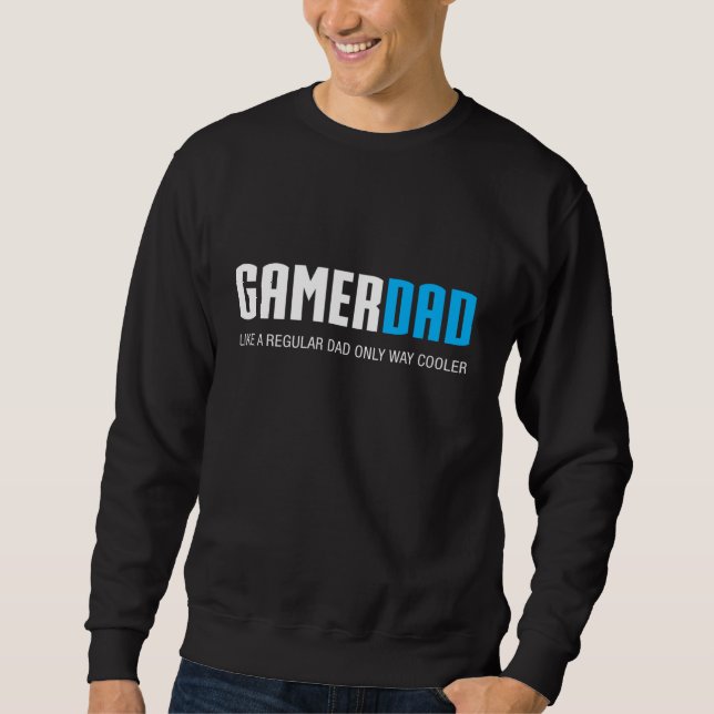 Gamer Pappa Funny Cute Fars dag Gift Lång Ärmad Tröja (Framsida)
