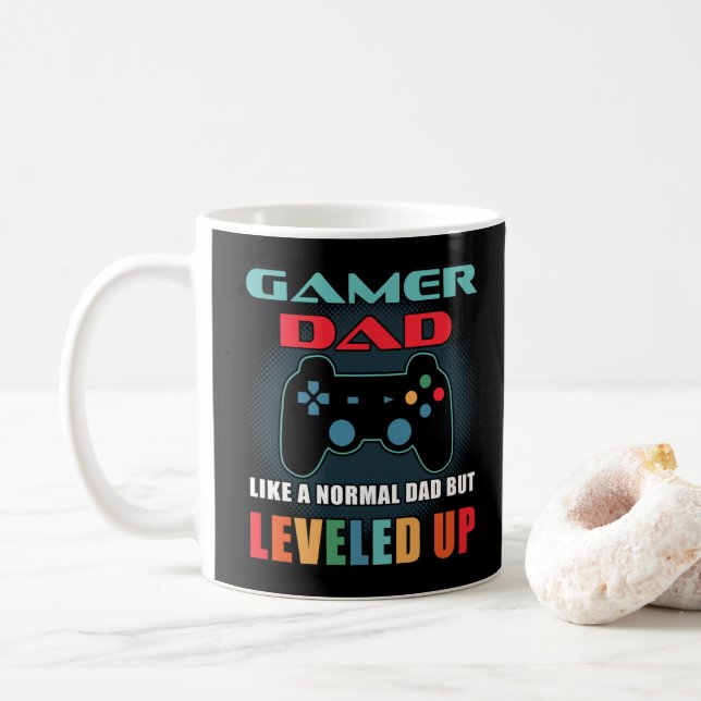 Gamer Pappa Gift Normal Pappa uppströms Fars dag Kaffemugg (Med munk)