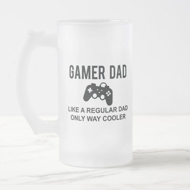 Gamer Pappa som en vanlig Pappa-färgare Frostat Ölglas (Vänster)