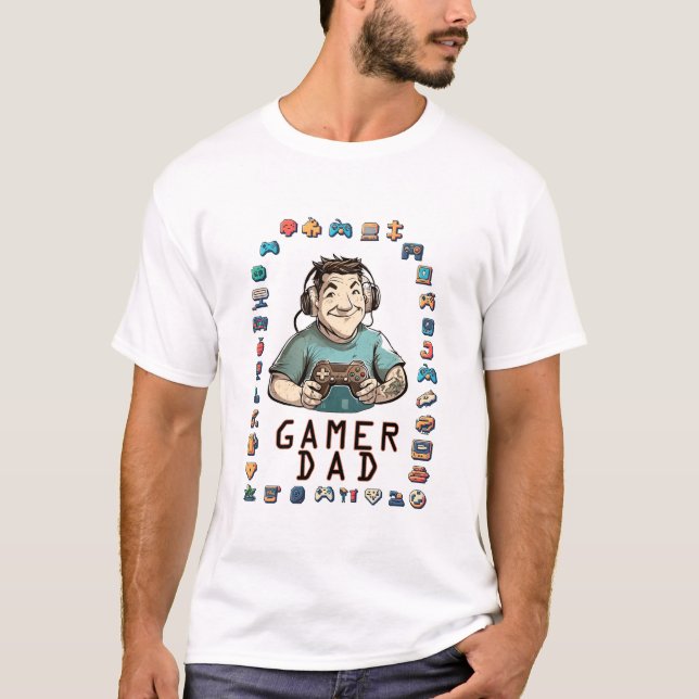 Gamer Pappa T-Shirt (Framsida)