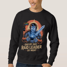 Gamer pappa t-shirt Pappa dagtid, raidledare natte Lång Ärmad Tröja