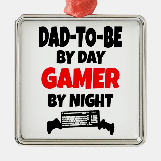 Gamer Pappa-to-be Julgransprydnad Metall (Framsidan)