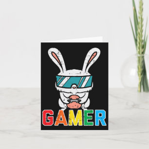 Gamer Påskharen Söt Videospel Spelande Pojkar Kid Kort