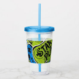 Gamer Pattern Acrylic Tumbler Take Away Mugg
