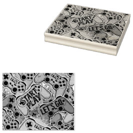 Gamer Pattern Wood Art Stamp Stämpel