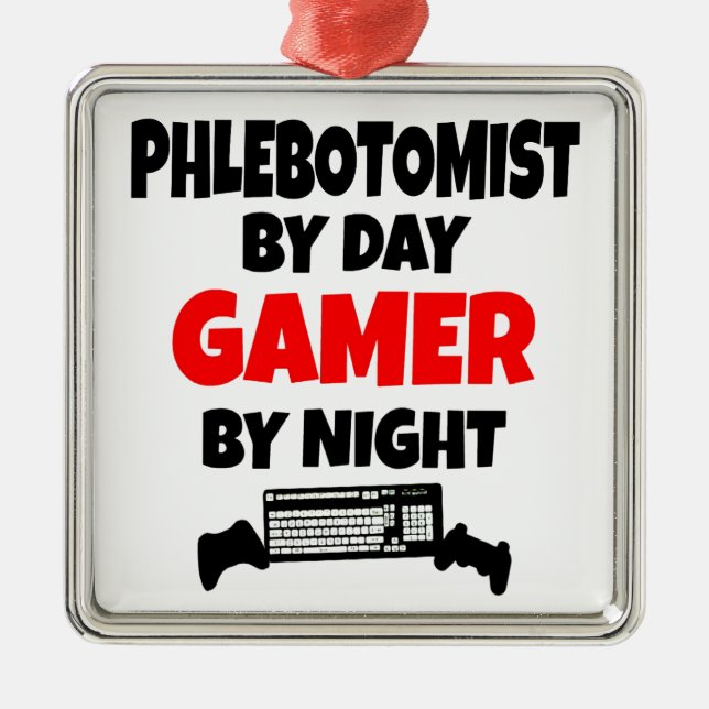 Gamer Phlebotomist Julgransprydnad Metall (Framsidan)