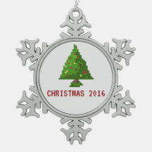 Gamer Pixel 8-bitars Julgran Helgdag Ornament