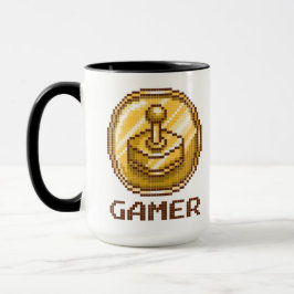 Gamer Pixel Joystick Emblem - Retro Gaming Mugg
