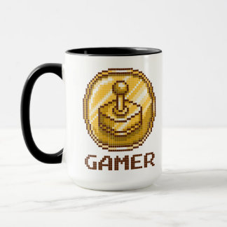 Gamer Pixel Joystick Emblem - Retro Gaming Mugg